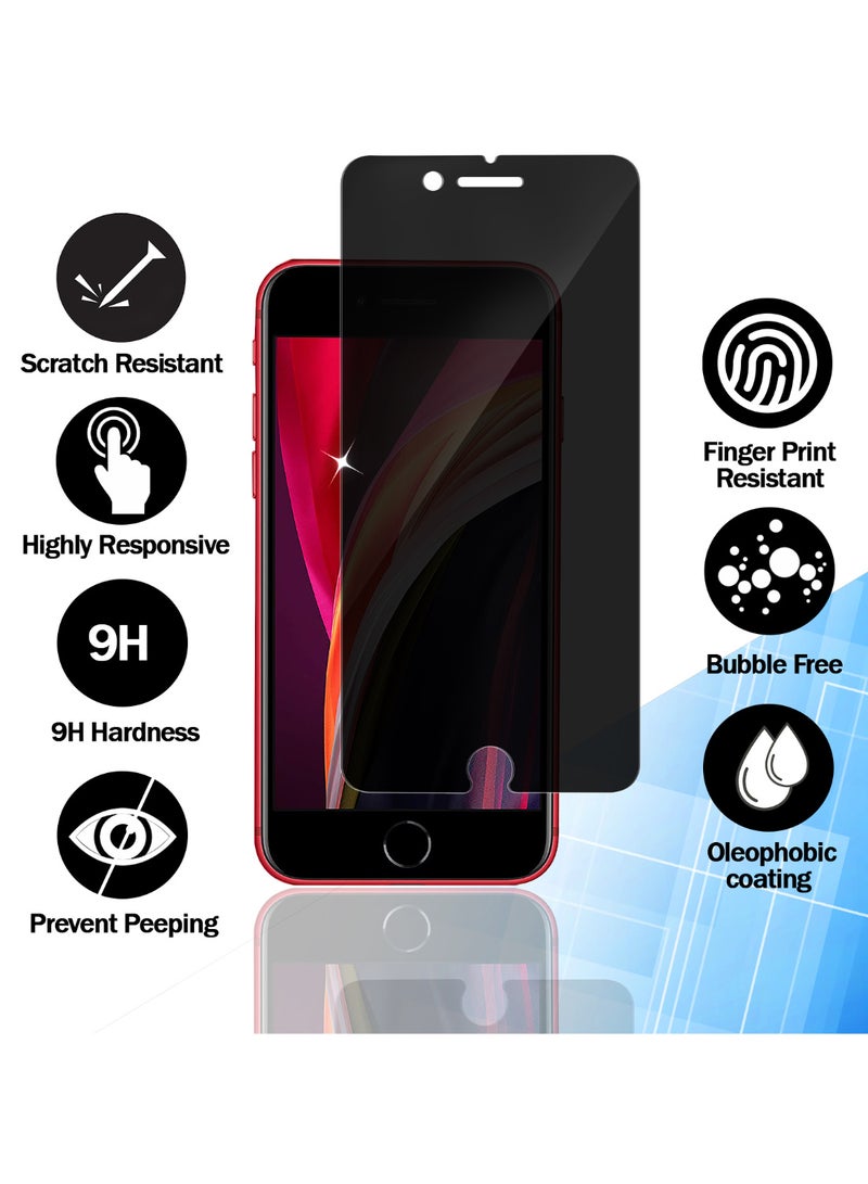 RKINC Screen Protector [2-Pack] for iPhone SE 3, 2, iPhone 7, 8, Privacy Tempered Glass Film Screen Protector, [Anti Spy][Anti-Scratch][Bubble-Free] - Image 2
